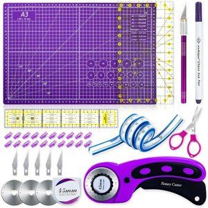 Rotary Cutter Set,Sewing Quilting Supplies,45mm Fabric Cutters,A3 Cutting Mat